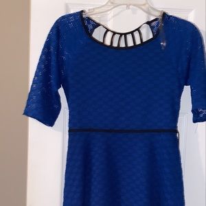 Elegant blue and black dress